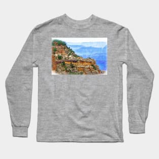 Grand Canyon Overlook Sketched Long Sleeve T-Shirt